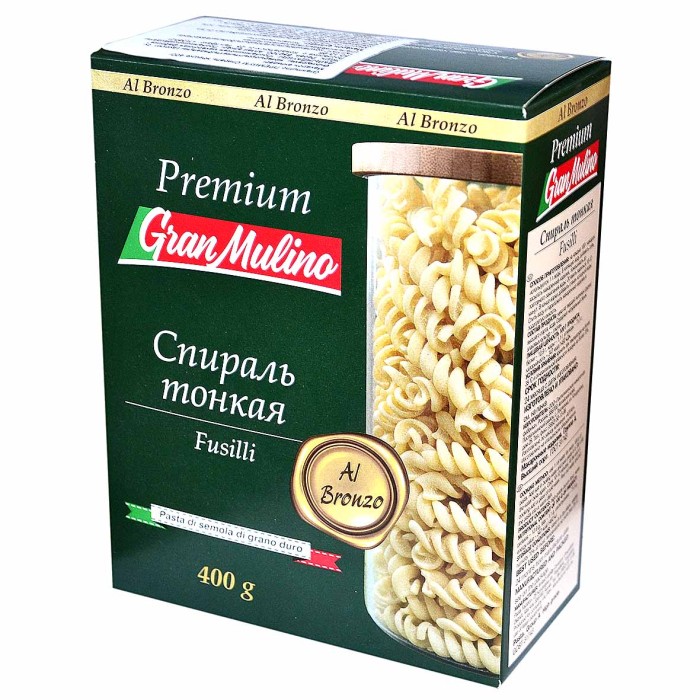 Макароны Granmulino Premium спираль тонкая 400гр к/у