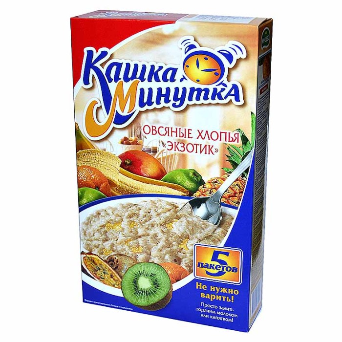 Хлопья овсяные Кунцево Кашка-Минутка экзотик 185гр к/у