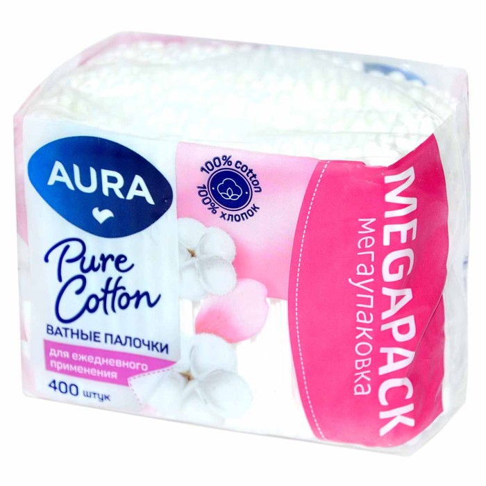 Палочки ватные Aura Beauty 400шт м/у