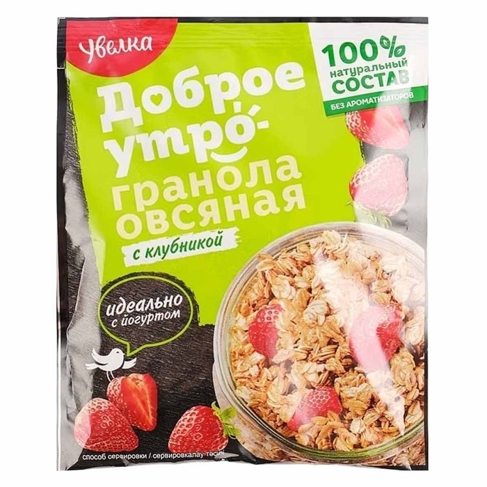 Гранола овсяная Увелка с клубникой 40гр д/п