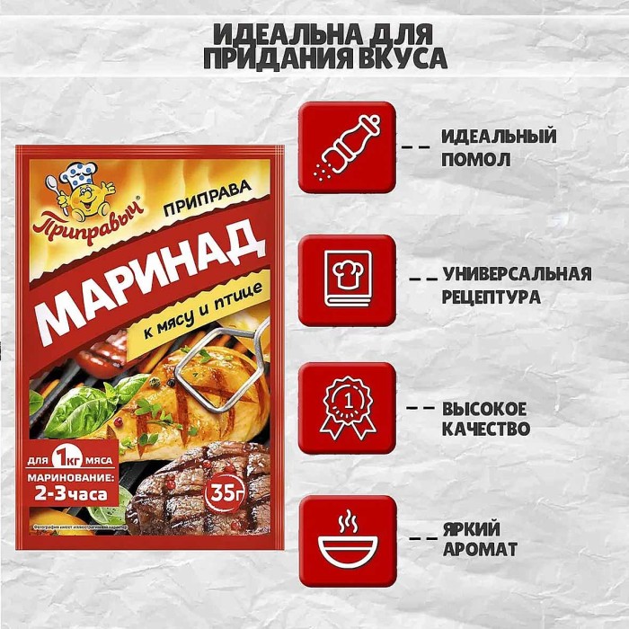 Приправа Приправыч маринад к мясу и птице 35гр м/у