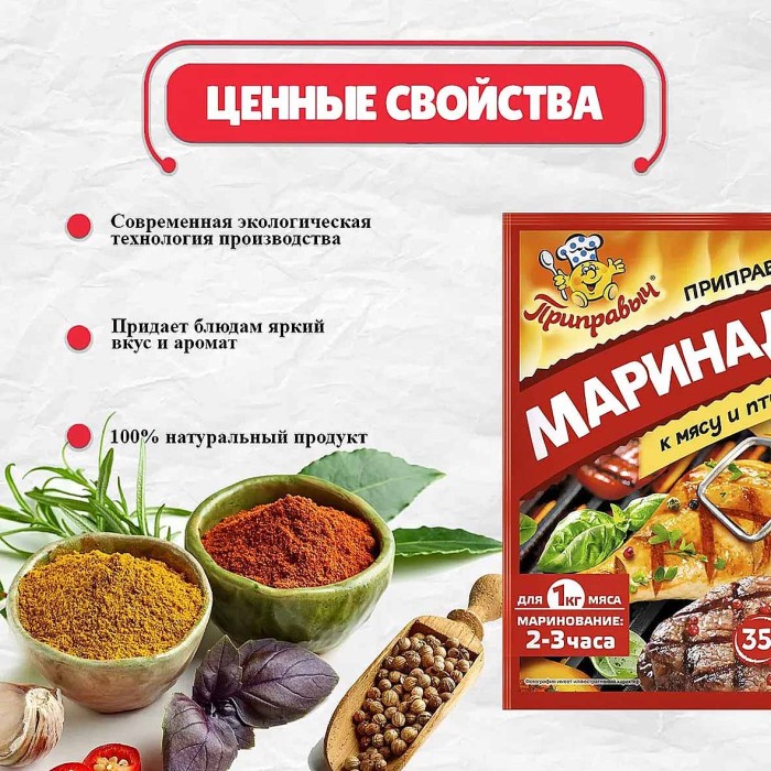 Приправа Приправыч маринад к мясу и птице 35гр м/у