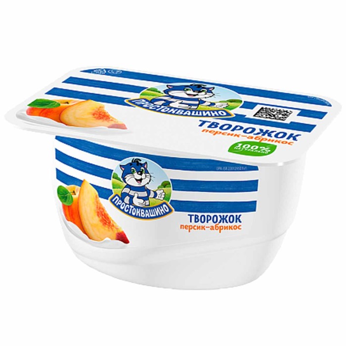 Творожок Простоквашино персик-абрикос 3,6% 130гр пэт