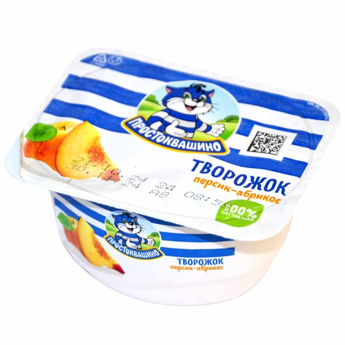 Творожок Простоквашино персик-абрикос 3,6% 130гр пэт