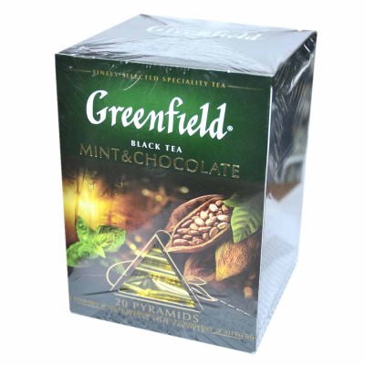 Чай Greenfield Mint&amp;chocolate черный 20*1,8гр к/у пирамидки