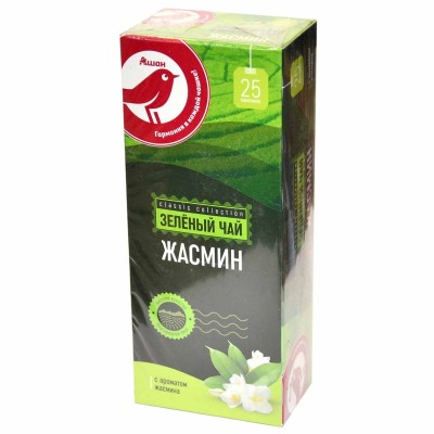 Чай зеленый Ашан жасмин 25*2гр к/у
