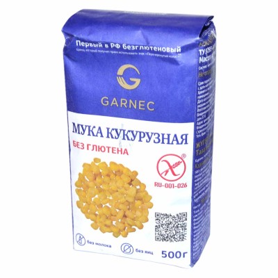 Мука Garnec кукурузная без глютена 500гр м/у