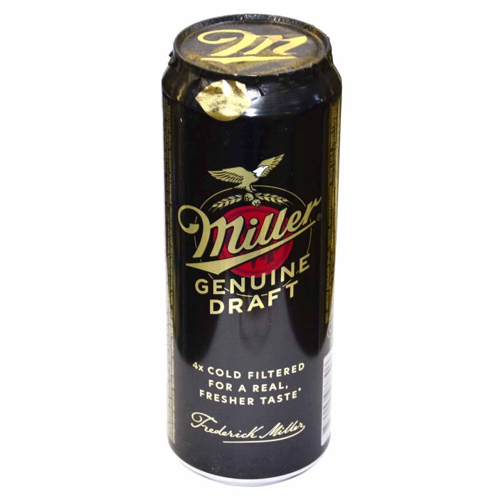 Пиво Miller Genuine Draft 4,4% 0,45л ж/б