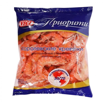 Креветки Vici королевские в панцире 50/70 500гр м/у