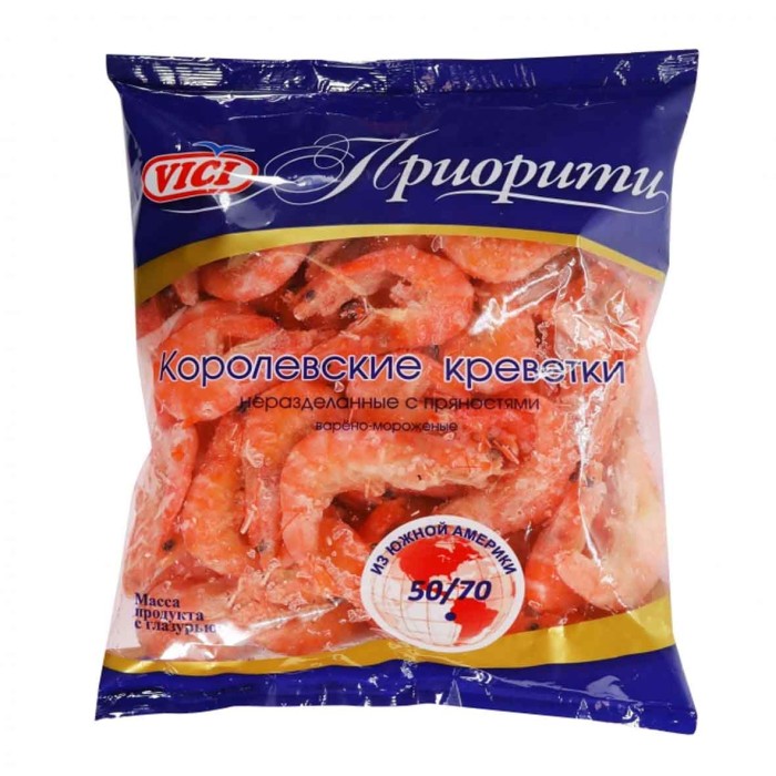 Креветки Vici королевские в панцире 50/70 500гр м/у