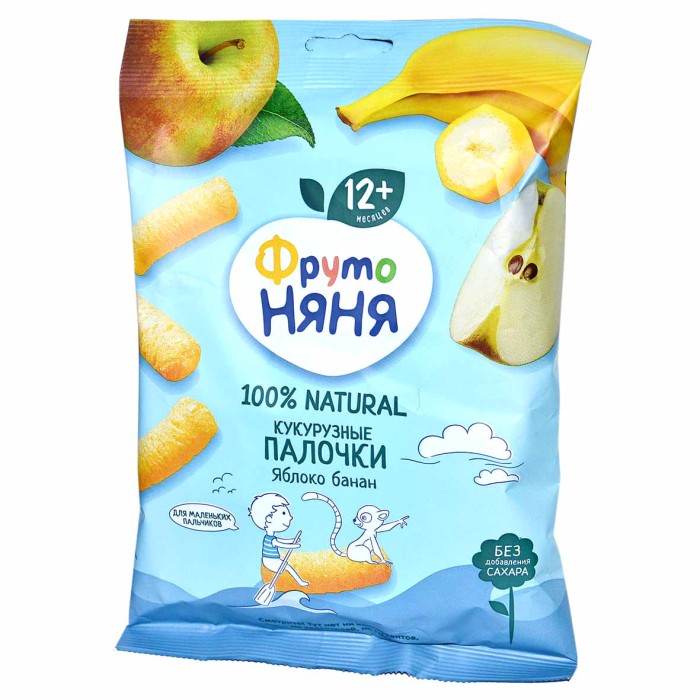Палочки кукурузные ФрутоНяня яблоко-банан 20гр м/у