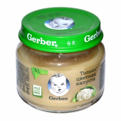 Пюре Gerber цветная капуста с 4мес 80гр ст/б