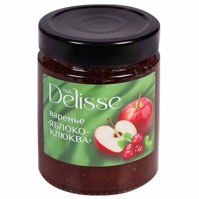 Варенье Delisse яблоко-клюква 275гр ст/б