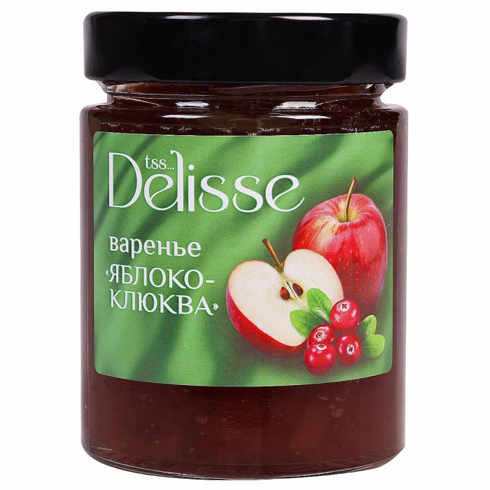 Варенье Delisse яблоко-клюква 275гр ст/б
