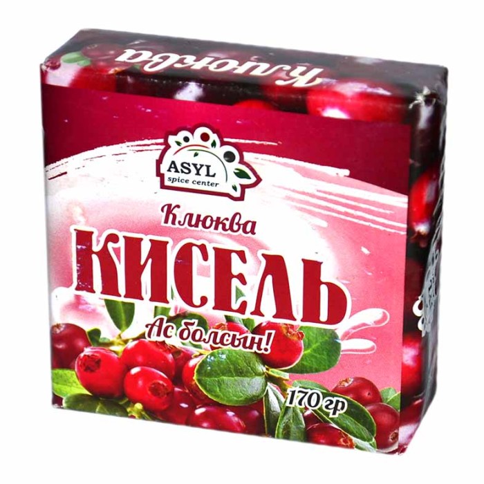 Кисель Asyl клюква 170гр брикет