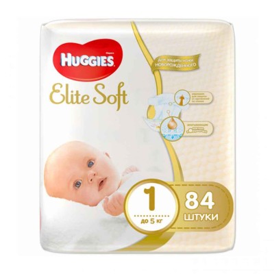 Подгузники Huggies Elite Soft OD 1 Mega 84шт м/у