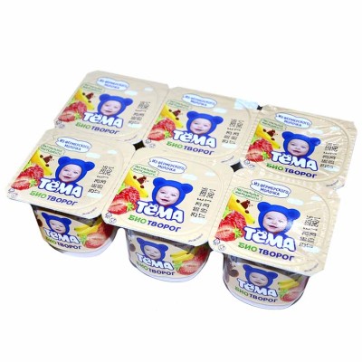 Биотворог Тема клубника-банан с 6мес 4,2% 100гр пэт