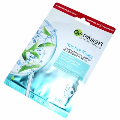 Маска для лица Garnier Против несовершенств тканевая 23гр м/у