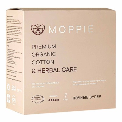 Прокладки Moppie Herbal Care с профилактирующей полоской 6шт к/у