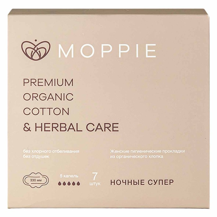 Прокладки Moppie Herbal Care с профилактирующей полоской 6шт к/у
