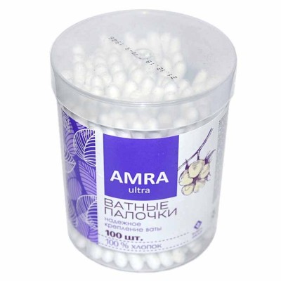 Палочки ватные Amra 100шт пэт