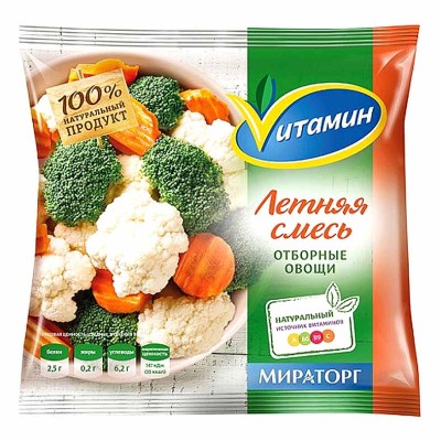 Смесь овощная Vитамин Летняя 400гр м/у