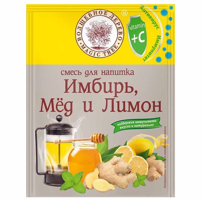 Смесь для напитка Волшебное дерево имбирь,мед,лимон 35гр м/у