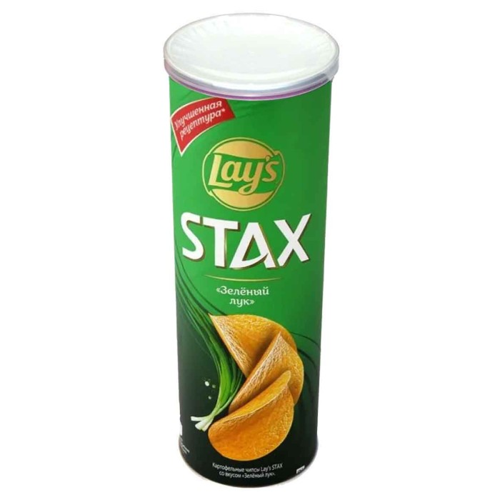 Чипсы Lay’s Stax вкус зеленый лук 140гр туба
