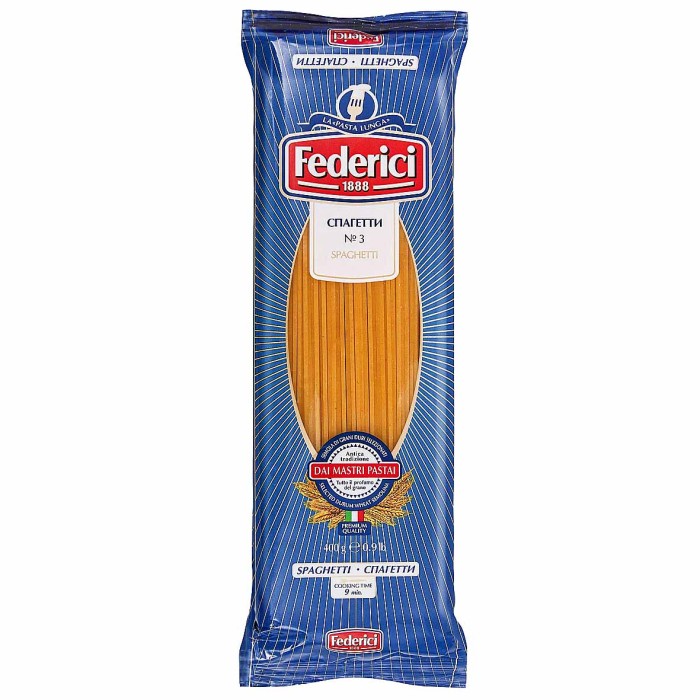 Макароны Federici спагетти №3 400гр м/у