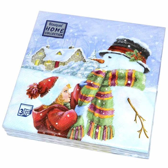 Салфетки бумажные Art Bouquet новогодний декор в ассортименте трехслойные 33*33см 20шт