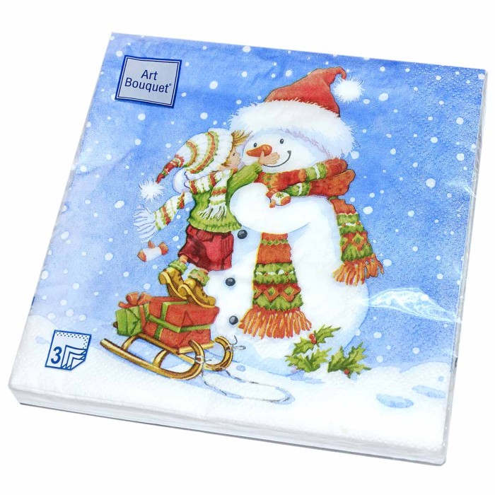 Салфетки бумажные Art Bouquet новогодний декор в ассортименте трехслойные 33*33см 20шт