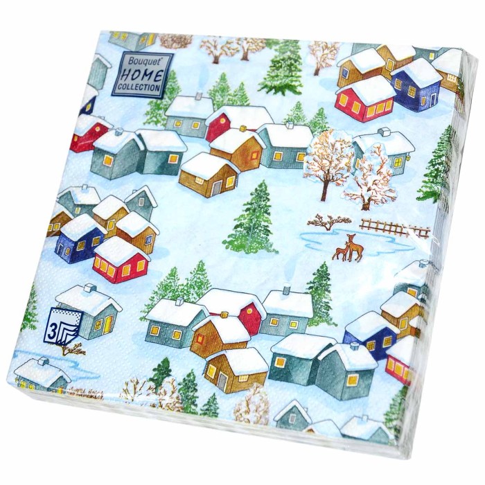 Салфетки бумажные Art Bouquet новогодний декор в ассортименте трехслойные 33*33см 20шт