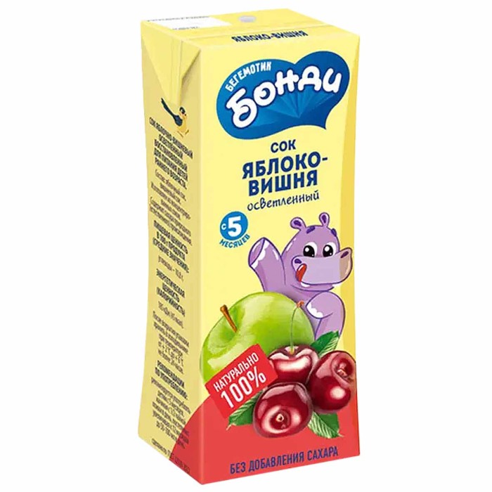 Сок Бонди яблоко-вишня 0.2л т/п