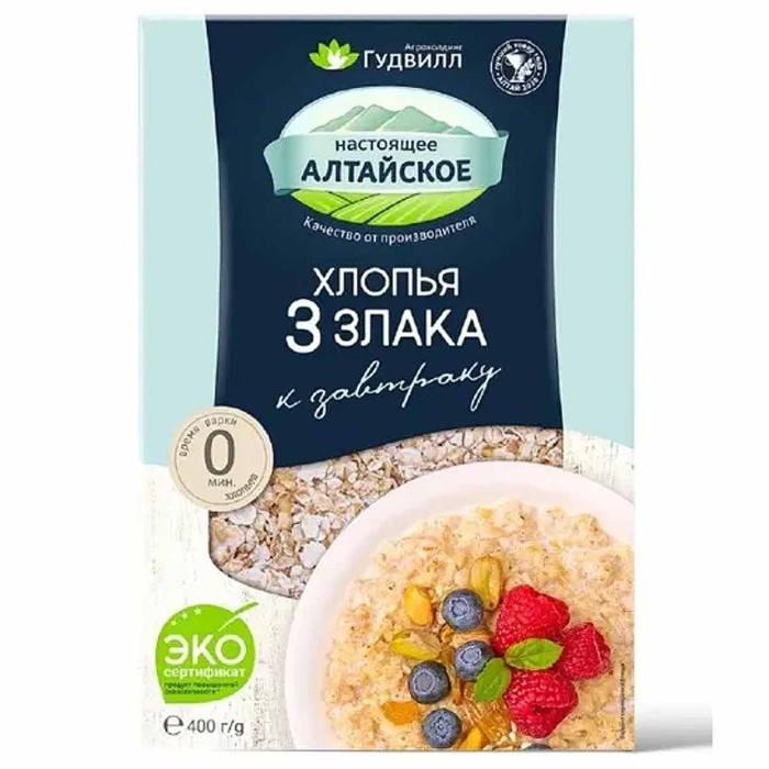 Хлопья Гудвилл 3 злака 400гр к/у