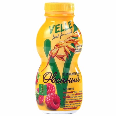 Йогурт питьевой Velle овсяный Малина 230гр пэт