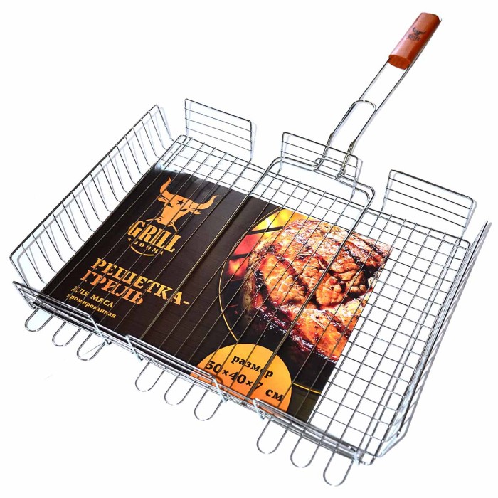 Решетка-гриль Grillboom хром 30*40*7см арт104-025