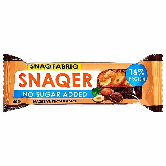 Батончик глазированный Snaq Fabriq фундук-карамель 50гр м/у