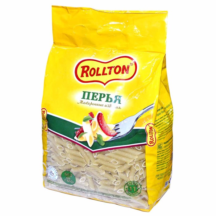 Макароны Роллтон перья в/с1600гр м/у