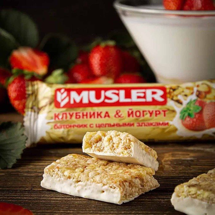 Батончик мюсли  Musler Клубника йогурт 30гр м/у