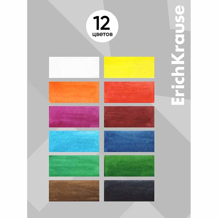 Краски акварельные Erich Krause Panda Hugs 12цв арт62984