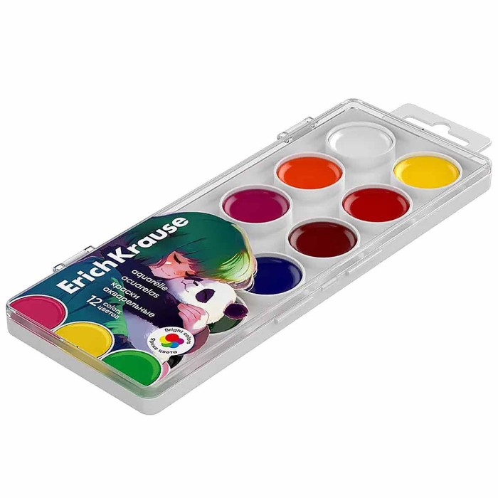 Краски акварельные Erich Krause Panda Hugs 12цв арт62984