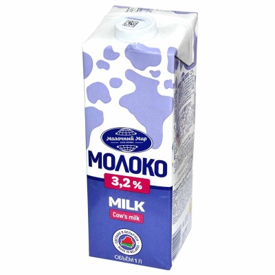 Молоко МолМир стерилизованное 3.2% 1л т/п