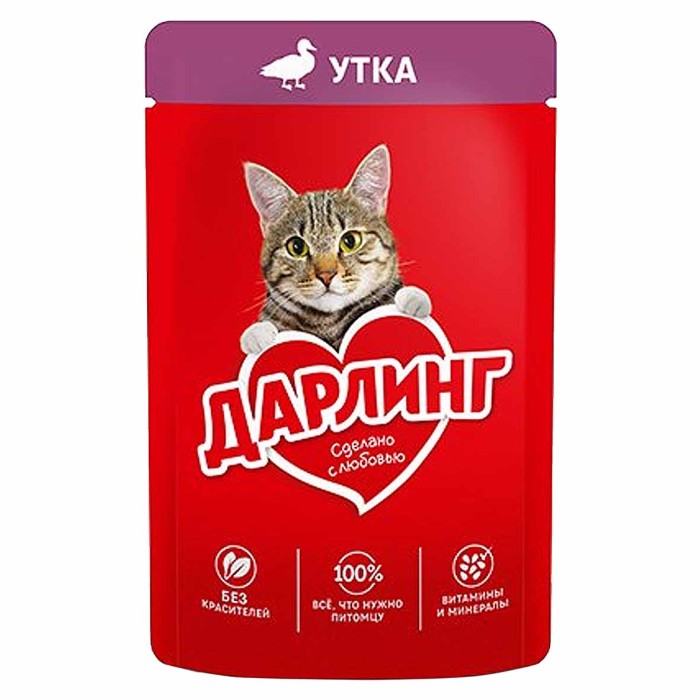 Корм для кошек Darling с уткой 75гр пауч