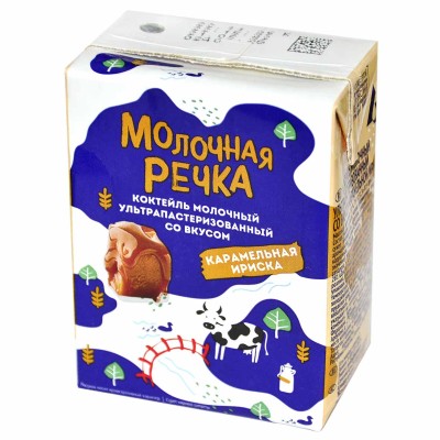 Коктейль молочный Молочная речка Карамельная ириска 2% 200гр т/п