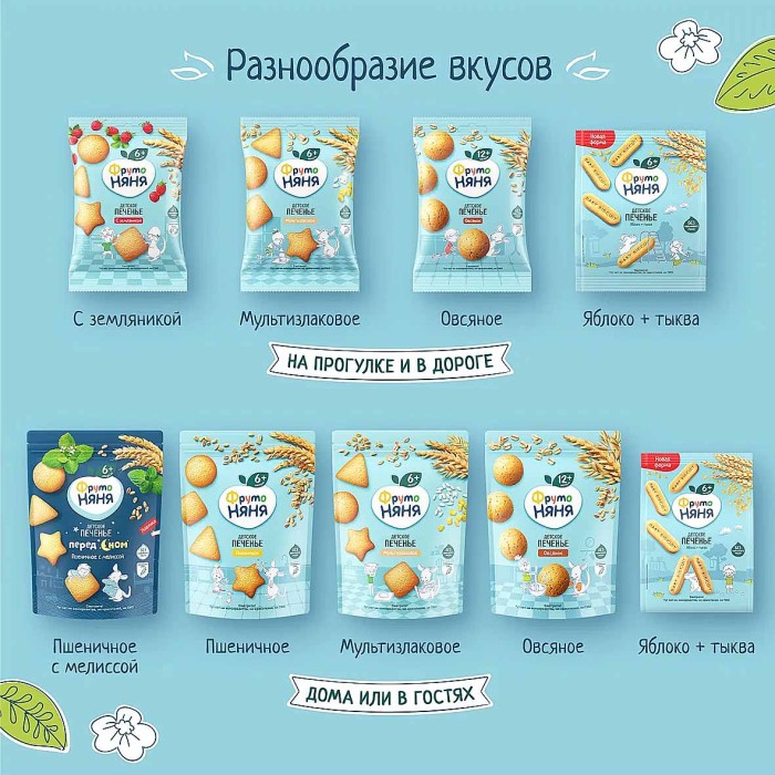 Печенье ФрутоНяня овсяное 12+ 120гр м/у
