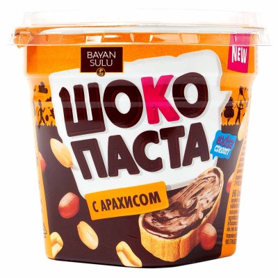 Паста шоколадная Bayan Sulu ШокоПаста с арахисом 350гр пэт