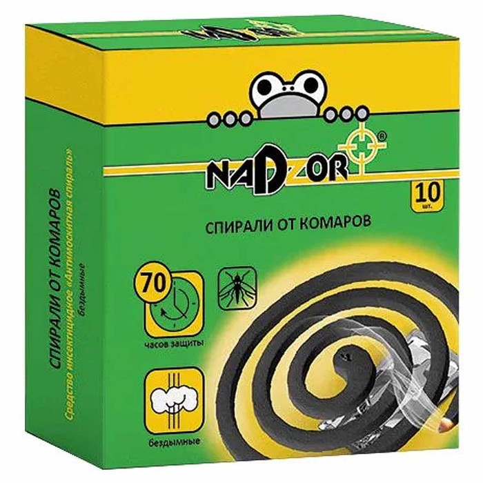 Спирали Nadzor от комаров чёрные 10 шт к/у артISM004B