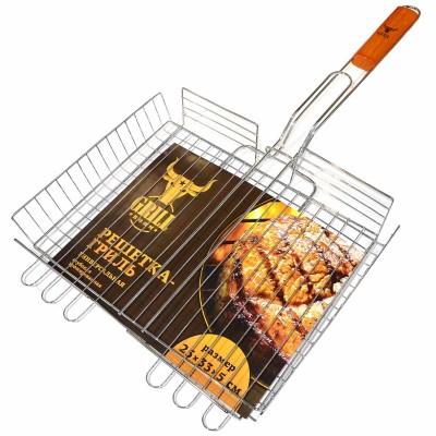 Решетка-гриль Grillboom хром 25*33*5см арт104-026