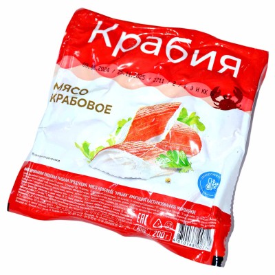 Мясо крабовое Крабия имитация 200гр м/у