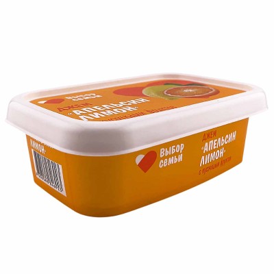 Джем Выбор семьи апельсин-лимон с кусочками фруктов 180гр